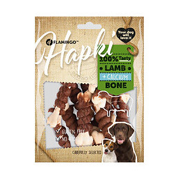 Friandise Os De Calcium Avec Agneau  Hapki Bbq. Pour Chien . 150 G. Sans Gluten. - Flamingo Pet Products - Fl-520265
