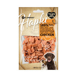 Friandise Morceaux De Poulet Hapki Bbq. Pour Chien 85 G. Sans Gluten . - Flamingo Pet Products - Fl-520259