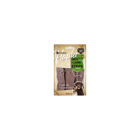 Friandise Lamelles D'agneau Hapki Bbq. Pour Chien . 85 G. Sans Gluten. - Flamingo Pet Products - Fl-520261