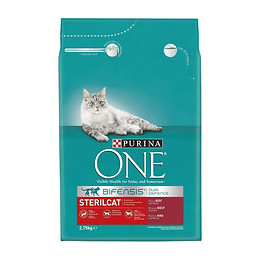 Purina One Croquettes Pour Chat Adulte Sterilise Au Boeuf Et Au Ble - 4 X 2,75 Kg