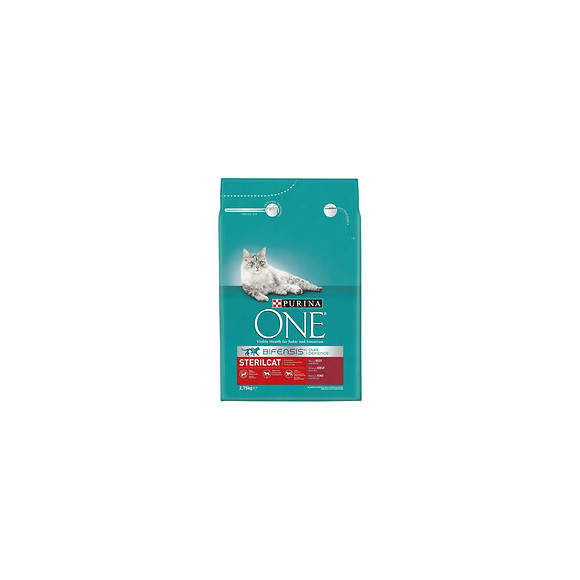 Purina One Croquettes Pour Chat Adulte Sterilise Au Boeuf Et Au Ble - 4 X 2,75 Kg