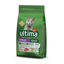 Ultima Croquettes Au Boeuf Pour Chat Sterilise - 1,5 Kg