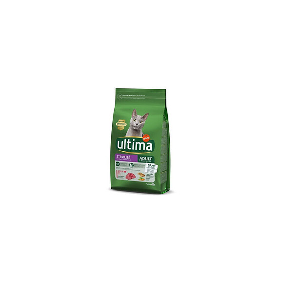 Ultima Croquettes Au Boeuf Pour Chat Sterilise - 1,5 Kg
