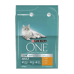 Purina One Croquettes Pour Chat Adulte Au Poulet Et Cereales Completes - 4 X 2,75 Kg