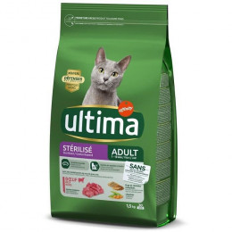 Ultima Croquettes Au Boeuf Pour Chat Sterilise - 1,5 Kg