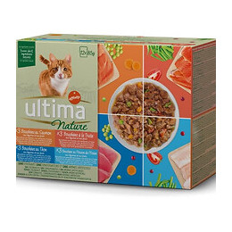 Ultima Pochons Poisson Pour Chat - 12 Sachets De 85 G