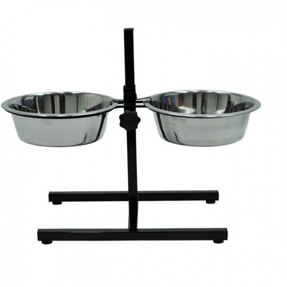 Vadigran Bar Avec 2 Mangeoires Inox - 2 X 1570 Ml - Pour Chien