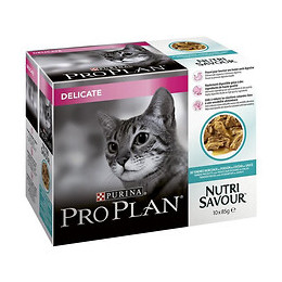 [lot De 2] Proplan Nutrisavour Delicate Poisson Sauce - Chat Adulte - 10x85g