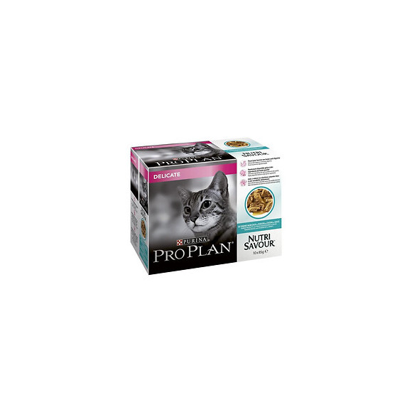 [lot De 2] Proplan Nutrisavour Delicate Poisson Sauce - Chat Adulte - 10x85g