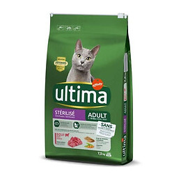 Ultima Croquettes Au Boeuf Pour Chat Adulte Sterilise - 7,5 Kg