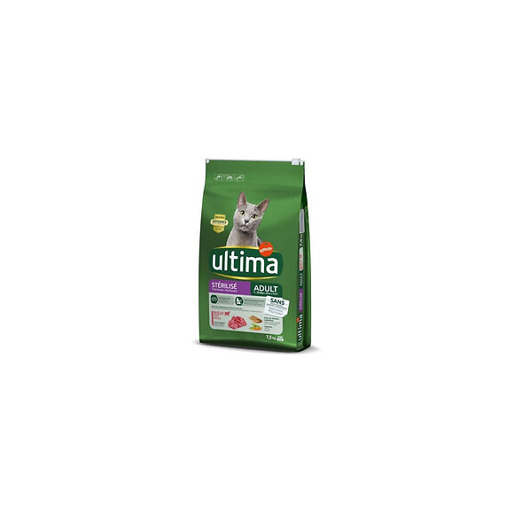 Ultima Croquettes Au Boeuf Pour Chat Adulte Sterilise - 7,5 Kg