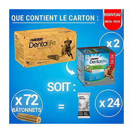 Purina Dentalife Multipack Maxi - Pour Chiens De Grande Taille - 72 Batonnets - 2 X 1272 G