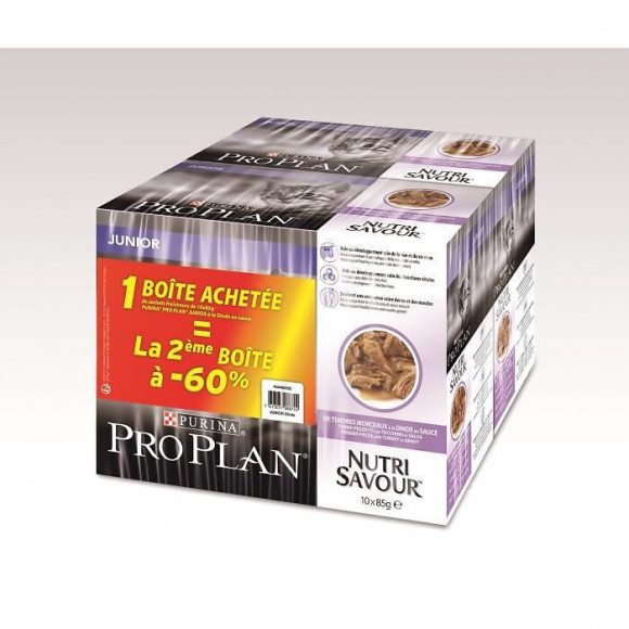 [lot De 2] Proplan Nutrisavour Junior Dinde Sauce - Chatons - 10x85g