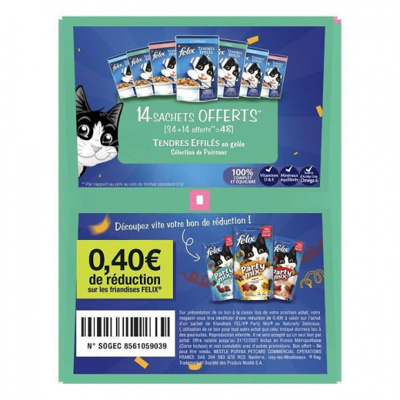 Felix Tendres Effiles En Gelee - Poissons 48x 100 G 34+14 Offerts