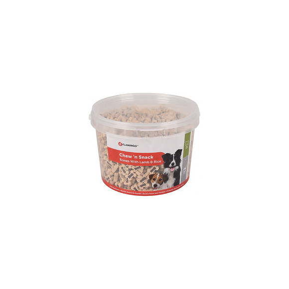 Friandise Agneau Et Riz Os Seau 1.8 Kg. Pour Chiens. - Flamingo Pet Products - Fl-518627