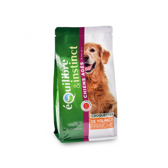 Croquettes De Viandes Fraiches A La Volaille Sachet De 500g Pour Chien Agé 501019 - Equilibre & Instinct - Eq-05506