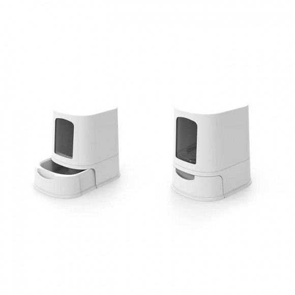 Mpets Distributeur De Croquettes Lena Avec Couvercle - Blanc - Pour Chien