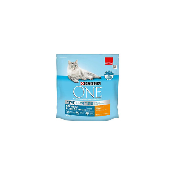 Purina One Croquettes Au Poulet Poids De Forme - Pour Chat Adulte Sterilise - 1,5 Kg
