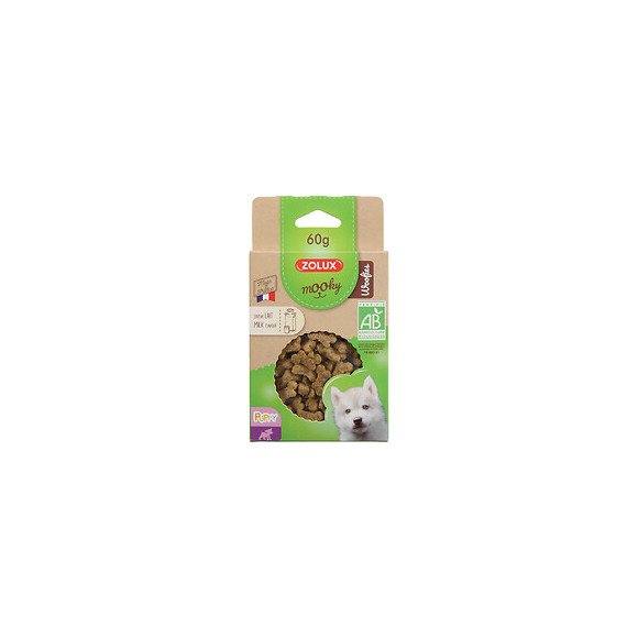 Friandise Pour Chiot Bio.  Forme Petit Os.  60 Grammes. Saveur Lait. - Zolux - Zo-482185