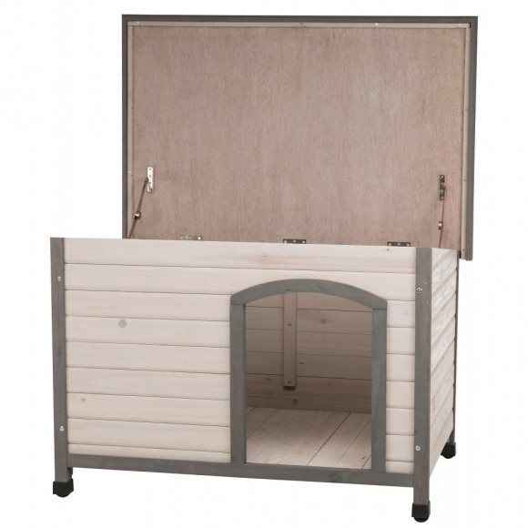 Niche Classic Toit Plat M-l: 104 X 72 X 68 Cm . Grise. Pour Chiens . - Trixie - Tr-39562