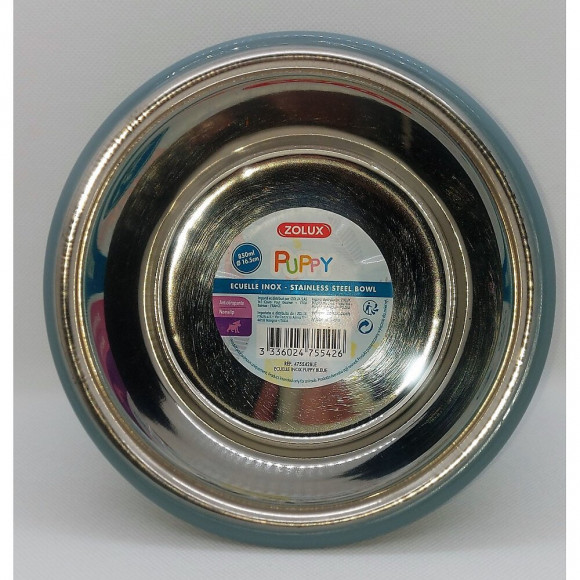 Ecuelle Inox Puppy. Ø 16.5 Cm . Couleur Bleu - Zolux - Zo-475542ble