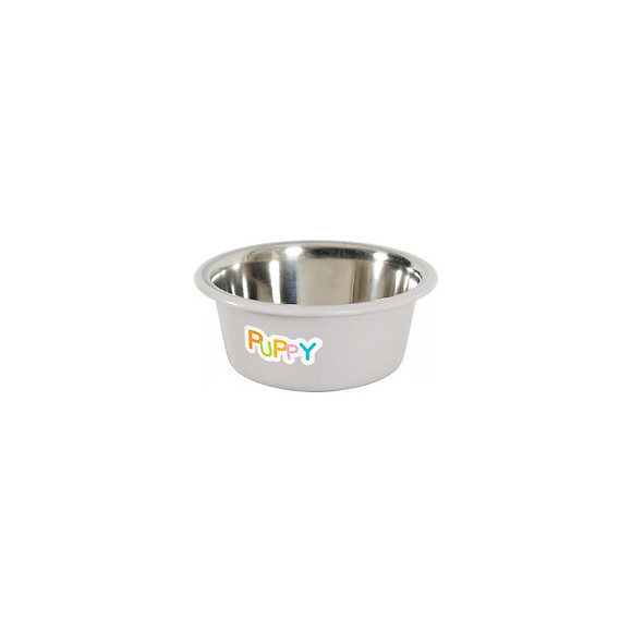 Ecuelle Inox Puppy. Ø 16.5 Cm . Couleur Taupe - Zolux - Zo-475542tau