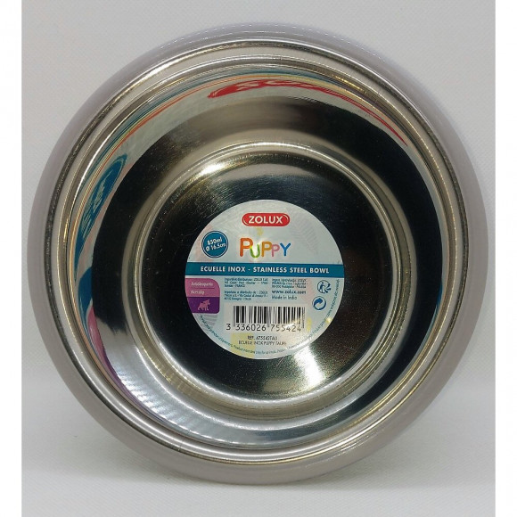 Ecuelle Inox Puppy. Ø 16.5 Cm . Couleur Taupe - Zolux - Zo-475542tau