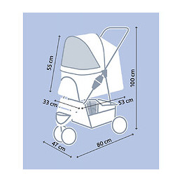 Poussette Noir. 47 X 100 X 80 Cm. Pour Chien .max 11 Kg. - Trixie - Tr-28958