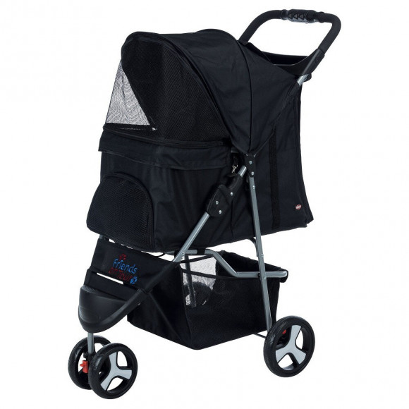 Poussette Noir. 47 X 100 X 80 Cm. Pour Chien .max 11 Kg. - Trixie - Tr-28958