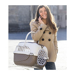 Cage De Transport, Tour Taupe. Taille Xs.  33 X 52 X 34 Cm. Pour Petit Chiens Ou Chats - Bama Pet - Fl-517589
