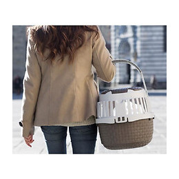 Cage De Transport, Tour Taupe. Taille Xs.  33 X 52 X 34 Cm. Pour Petit Chiens Ou Chats - Bama Pet - Fl-517589