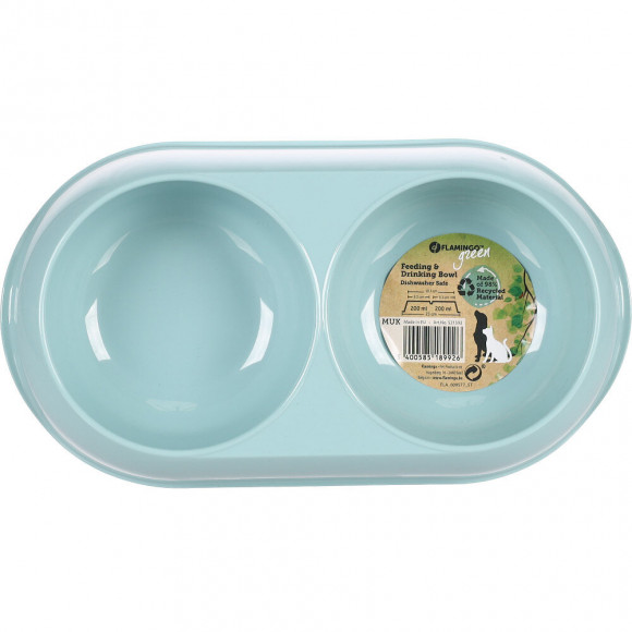 Gamelle Double En Plastique Recyclé Muk 2 X 200 Ml. Pour Chien Et Chat. - Flamingo Pet Products - Fl-521592