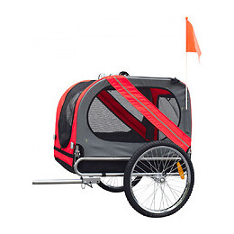 Remorque Doggy Liner Juliette. 80 X 57 X 64 Cm. Rouge Et Grise. Pour Chien - Flamingo Pet Products - Fl-31606
