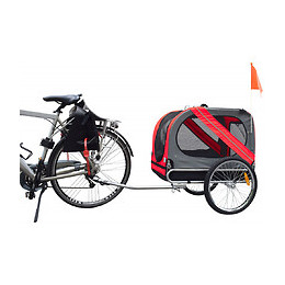 Remorque Doggy Liner Juliette. 80 X 57 X 64 Cm. Rouge Et Grise. Pour Chien - Flamingo Pet Products - Fl-31606