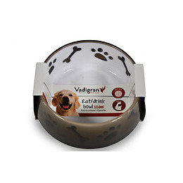 Gamelle Mélamine Patte Et Os Brun . 550 Ml. Chien. - Vadigran - Va-14080