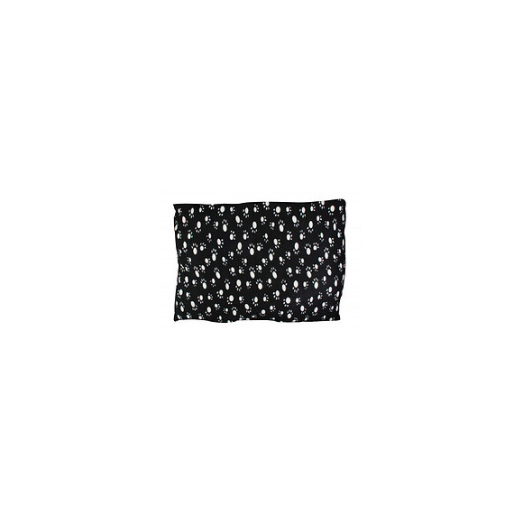 Coussin Rectangle Fleece 91 X 70 X 4 Cm Noir.  Motif Pattes. Pour Chien - Flamingo Pet Products - Fl-61545