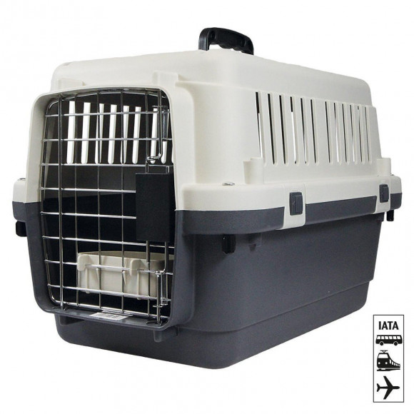 Cage De Transport, Nomad, Grise Et Noir, Taille S.  40 X 61 X 41 Cm. Pour Chien. - Flamingo Pet Products - Fl-513771