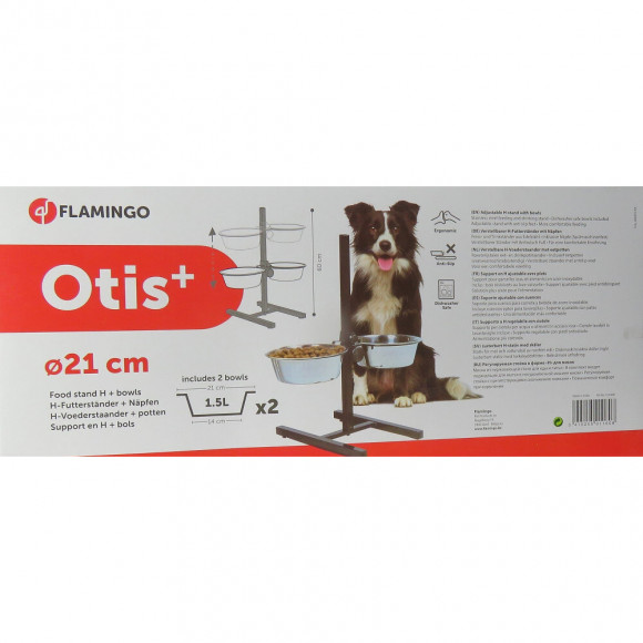 Bar A Chien Otis . Hauteur Max 60 Cm. Bol Ø 21 Cm. 1,5 Litres. Pour Chien. - Flamingo Pet Products - Fl-1030081