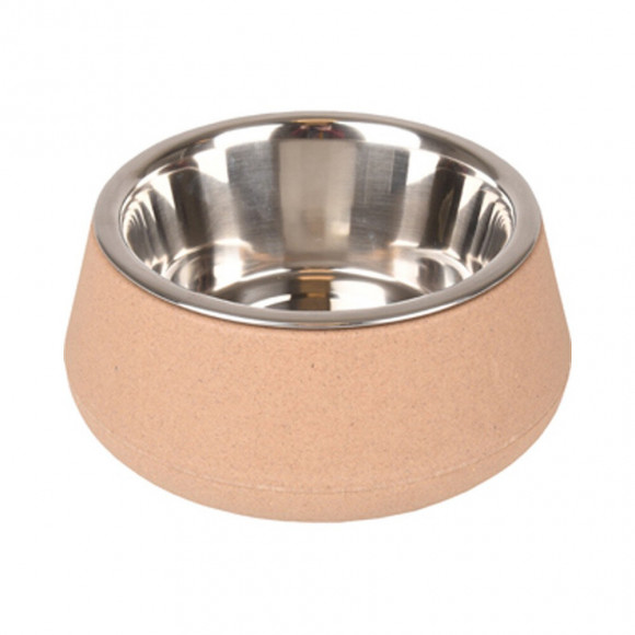 470 Ml.gamelle Avec Écuelle En Inox Rimboé.  Anti-dérapant. Couleur Taupe. Pour Chien - Flamingo Pet Products - Fl-518912