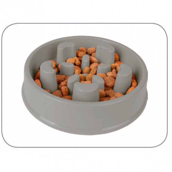 Gamelle Anti-glouton. Bobo 2 Grise Contenance 500 Ml Ø 16.5 Cm - Flamingo Pet Products - Fl-519734