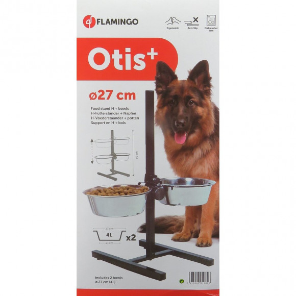 Bar A Chien Otis . Hauteur Max 60 Cm. Bol Ø 27 Cm. 4 Litres. Pour Chien. - Flamingo Pet Products - Fl-1030083