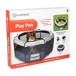 Enclos Flavio Ø74 Cm. Hauteur 35 Cm. Couleur Gris Bleu. Pour Petit Chien. - Flamingo Pet Products - Fl-520812