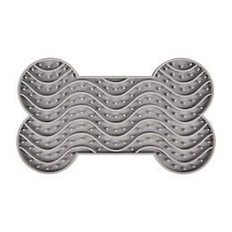 Tapis À Lécher Yummee . Couleur Gris.  Taille L 29.8 Cm .pour Chien. - Flamingo Pet Products - Fl-520214