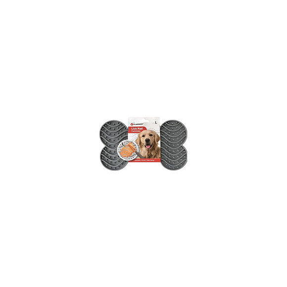 Tapis À Lécher Yummee . Couleur Gris.  Taille L 29.8 Cm .pour Chien. - Flamingo Pet Products - Fl-520214