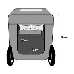 Remorque Doggy Liner Romero. Rouge Et Noir. 60 X 43 X 51 Cm. Pour Chien - Flamingo Pet Products - Fl-518981