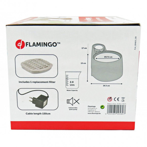 Fontaine À Eau Bellagio 2 Litres.  Pour Chiens Et Chats. Couleur Vert. - Flamingo Pet Products - Fl-518215