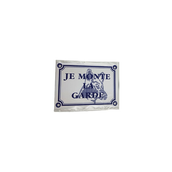 Plaque Je Monte La Garde. Taille 14 X 10 Cm. Pour Chien. - Zolux - Zo-487025