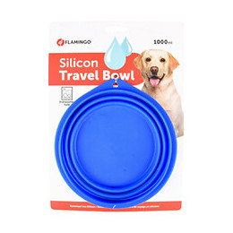 Ecuelle De Voyage Falda Bleu Pour Chien. 1 Litre. Ø 18 Cm - Flamingo Pet Products - Fl-44039