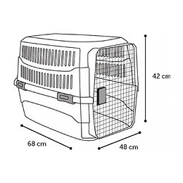 Cage De Transport, Taille M 48 X 68 X H 42 Cm .cargo, Couleur Noir - Flamingo Pet Products - Fl-517575