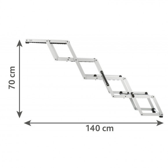 Rampe De 4 Marches Pliantes, En Aluminium/tpr Pour Chiens - Trixie - Tr-39378
